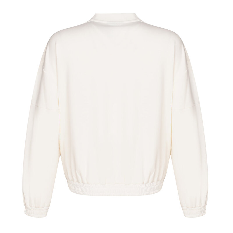 SARGENTO FERMUARLI SWEATSHIRT Ekru Kadın Fermuarlı Sweatshirt