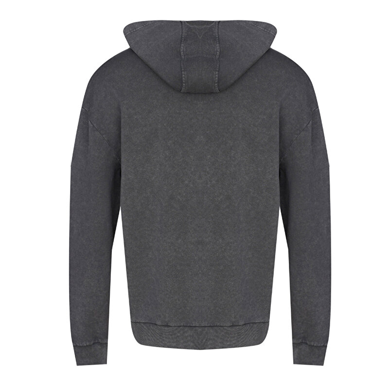 YANTAR FERMUARLI HOODIE Siyah Erkek Fermuarlı Hoodie