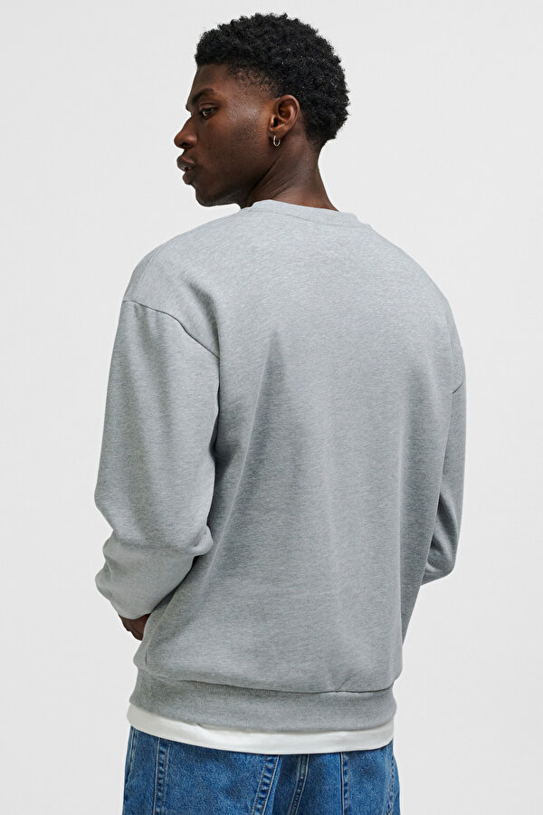 LOOSE UNIVERSITY BEE SWEATSHIRT Gri Unisex Sweatshirt