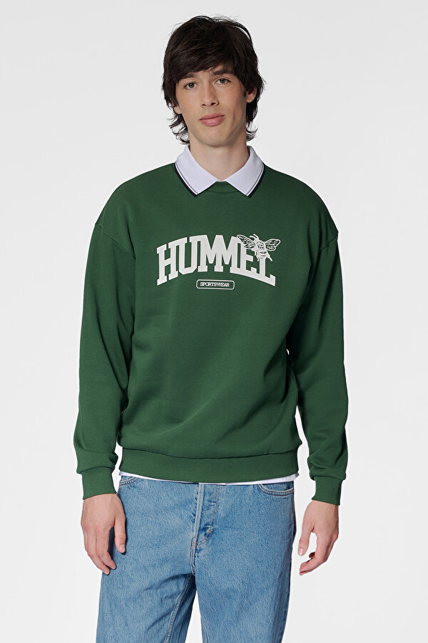 LOOSE UNIVERSITY BEE SWEATSHIRT Yeşil Unisex Sweatshirt