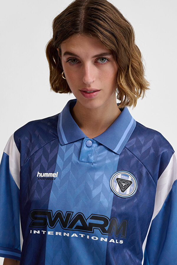 LOOSE KISA KOLLU FUTBOL FORMASI Lacivert Unisex Tişört