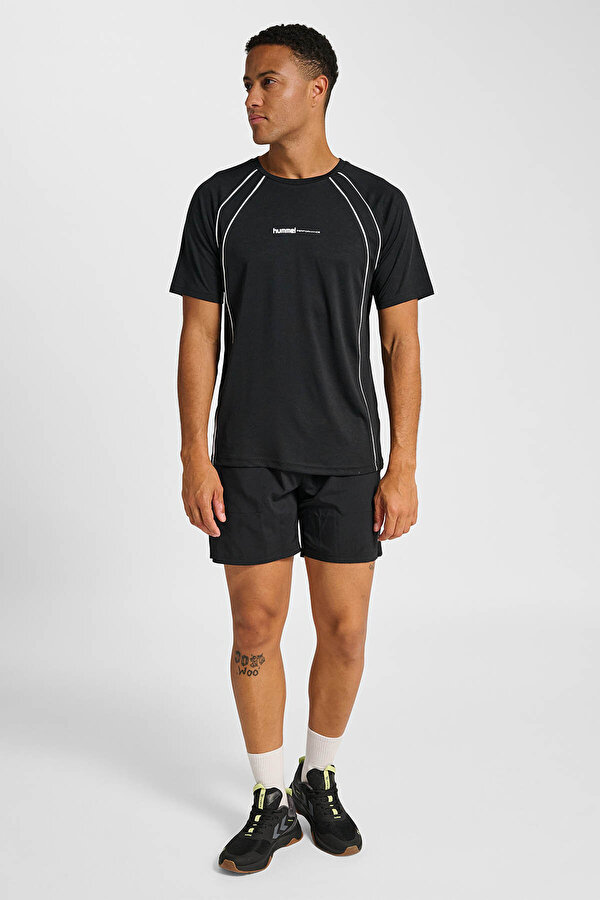 PULSE TRAINING PRINT SS KISA KOLLU TİŞÖRT Siyah Erkek Tişört
