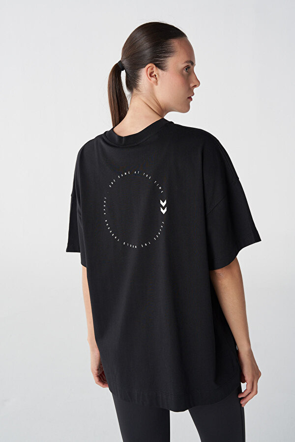 SHURA OVERSIZE KISA KOLLU TİŞÖRT Siyah Kadın Tişört