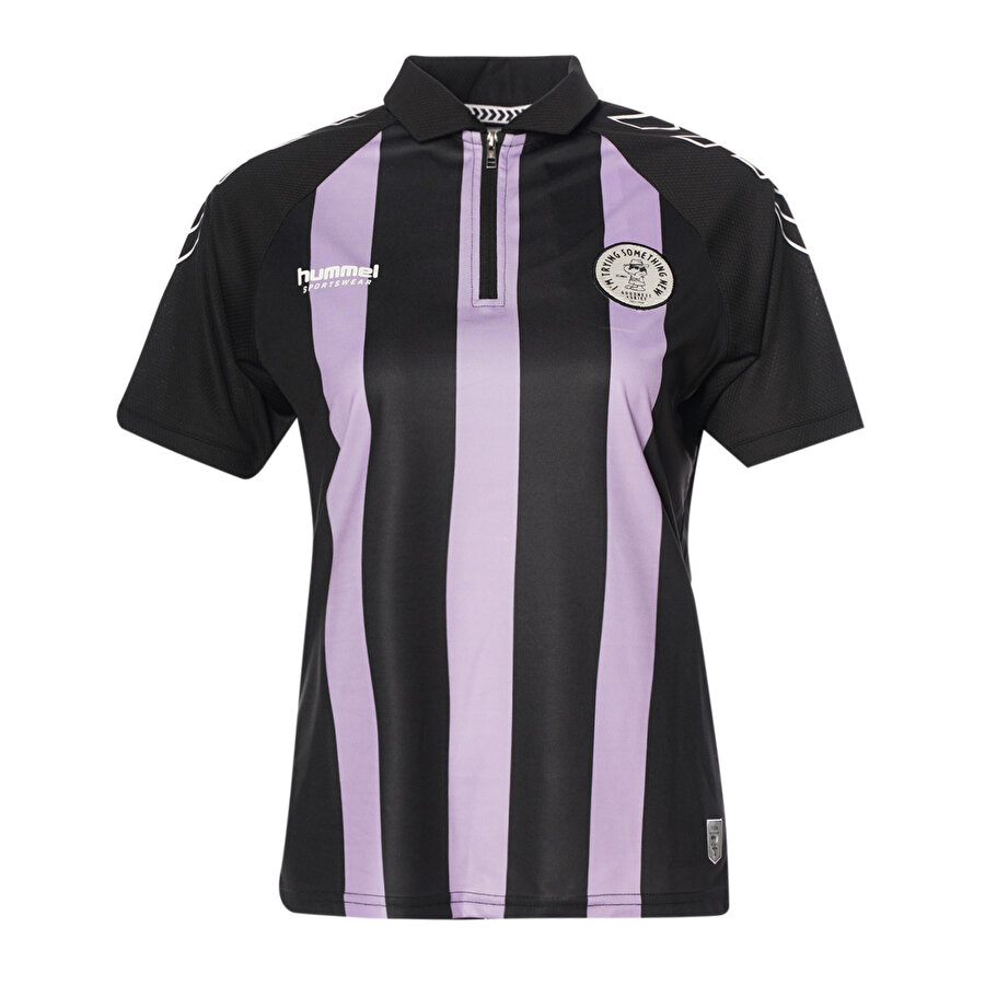 SNOOPY PEANUTS™ FUTBOL KISA KOLLU TİŞÖRT Siyah Kadın Tişört