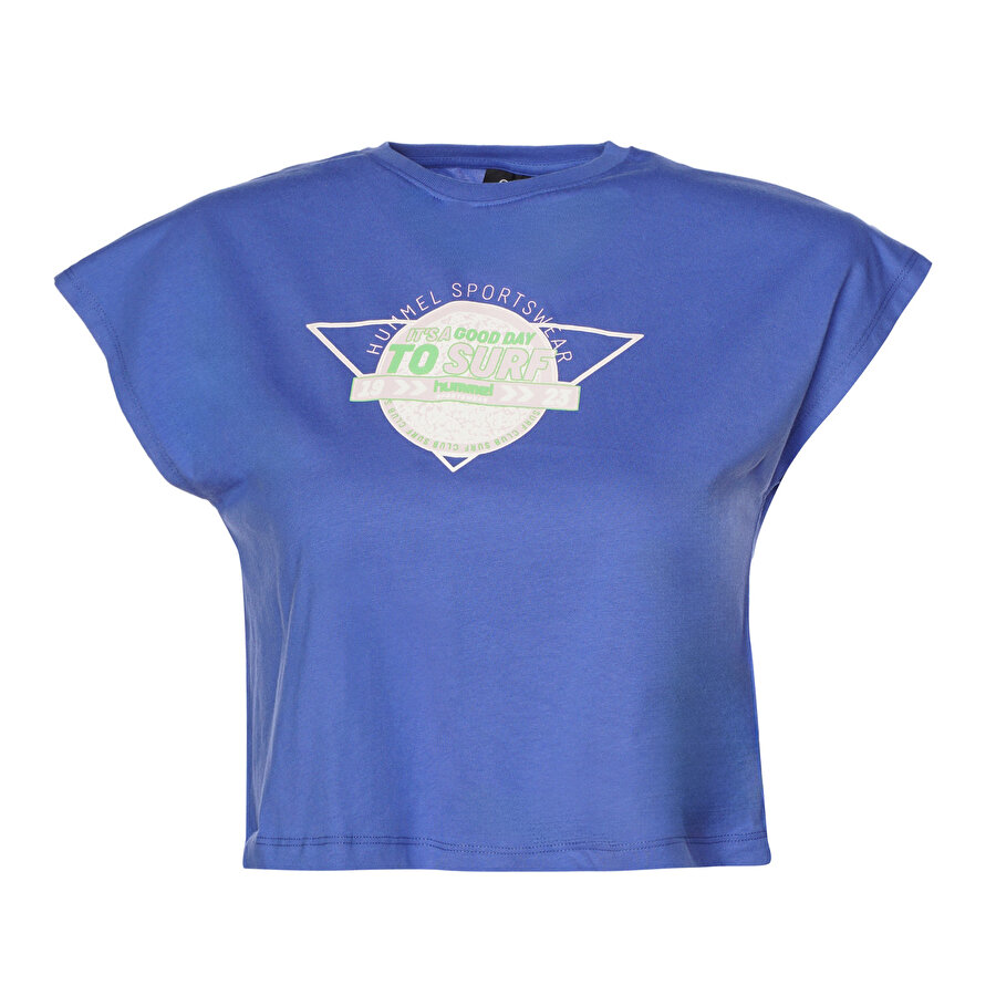 AFRA KISA KOLLU TİŞÖRT Mavi Kadın Tişört