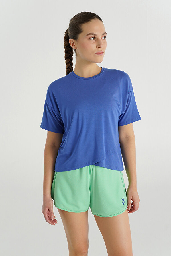 BORNEO KISA KOLLU TİŞÖRT Mavi Kadın Tişört