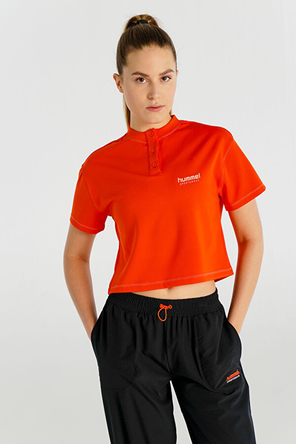 SILVANA KISA KOLLU TİŞÖRT Turuncu Kadın Tişört