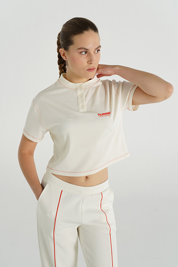 SILVANA KISA KOLLU TİŞÖRT Beyaz Kadın Tişört