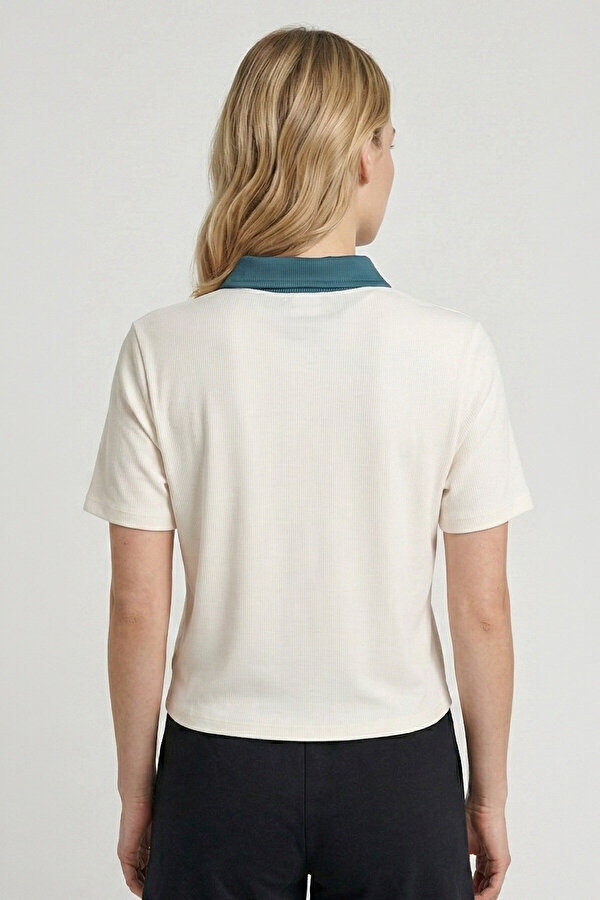 AMANDA KISA KOLLU TİŞÖRT Ekru Kadın Tişört