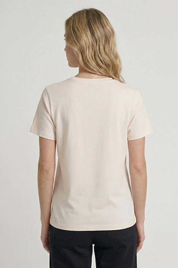 RECUENTO KISA KOLLU TİŞÖRT Ekru Kadın Tişört