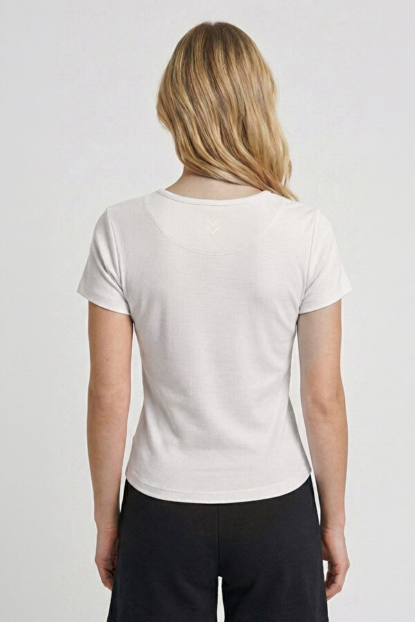 REPORTAJE KISA KOLLU TİŞÖRT Ekru Kadın Tişört