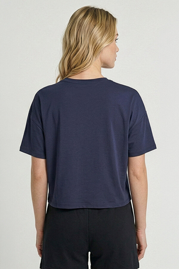 SAHARA KISA KOLLU TİŞÖRT Lacivert Kadın Tişört