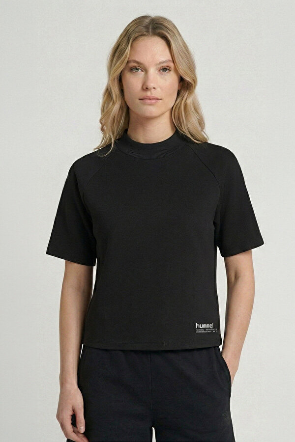 T-TECH W KISA KOLLU TİŞÖRT Siyah Kadın Tişört