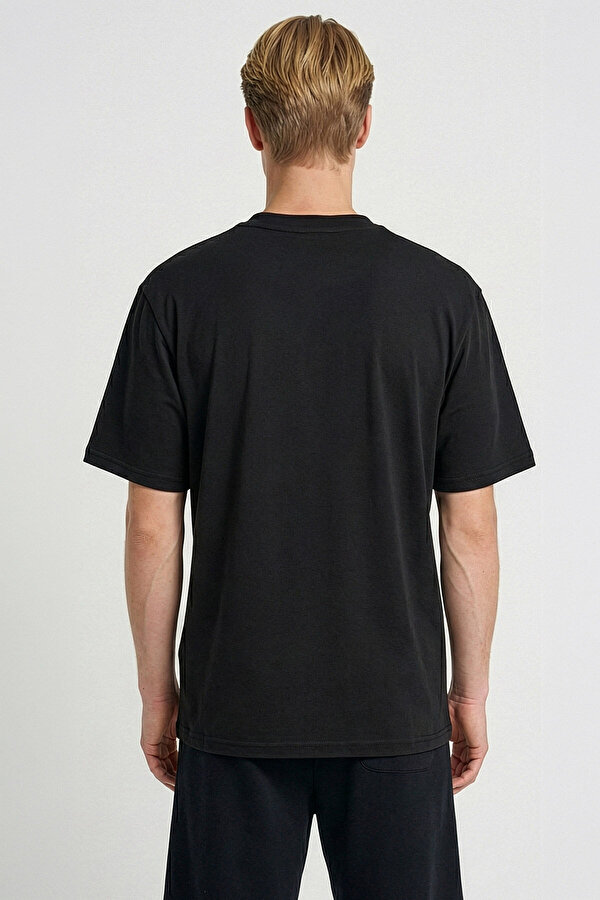 YERNO OVERSIZE KISA KOLLU TİŞÖRT Siyah Erkek Tişört