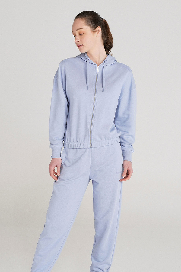 MONEGRAS FERMUARLI HOODIE Mavi Kadın Fermuarlı Hoodie