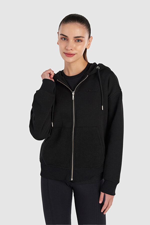 ANE FERMUARLI HOODIE Siyah Kadın Fermuarlı Hoodie