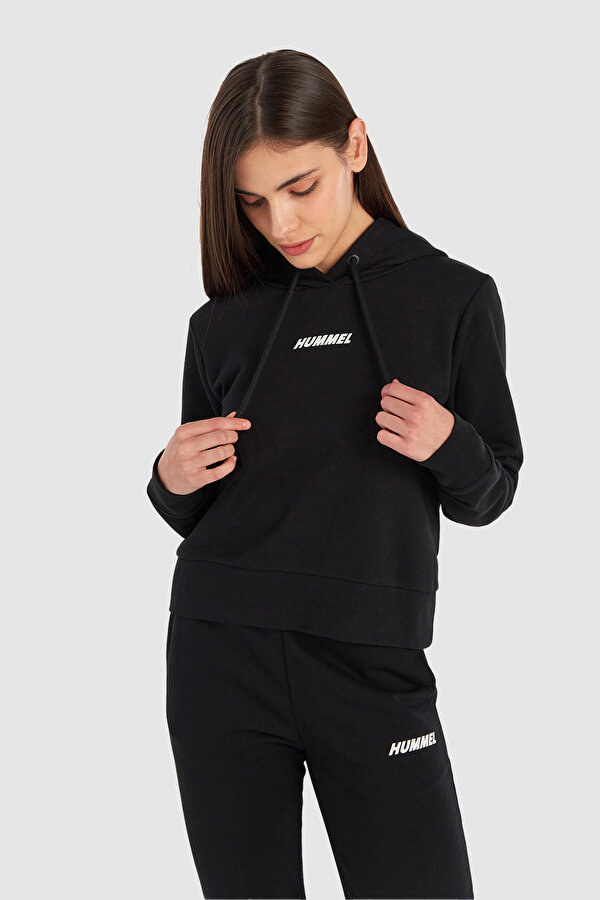 T-TE ELEMENTAL SHORT HOOIDE Siyah Kadın Hoodie