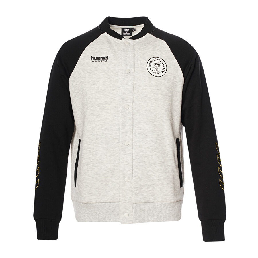 SNOOPY PEANUTS™ BOMBER FERMUARLI SWEATSHIRT Gri Erkek Fermuarlı Sweatshirt