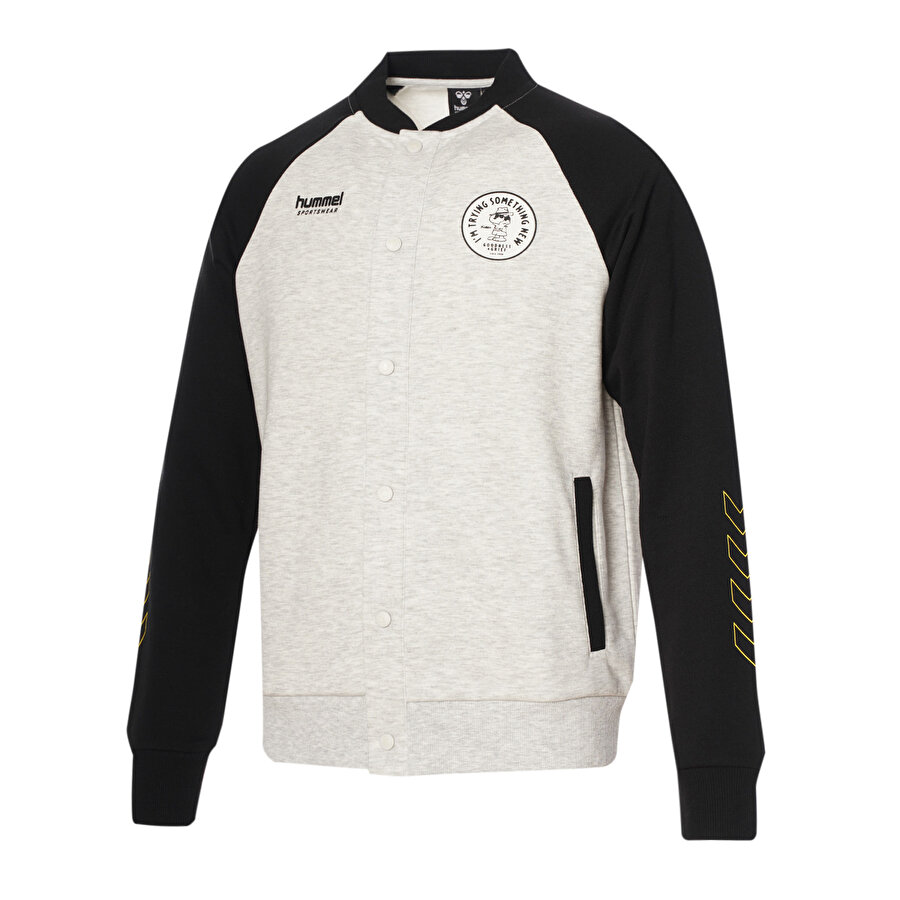 SNOOPY PEANUTS™ BOMBER FERMUARLI SWEATSHIRT Gri Erkek Fermuarlı Sweatshirt