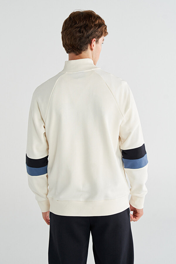 HUNTER YARIM FERMUARLI SWEATSHIRT Ekru Erkek Hoodie