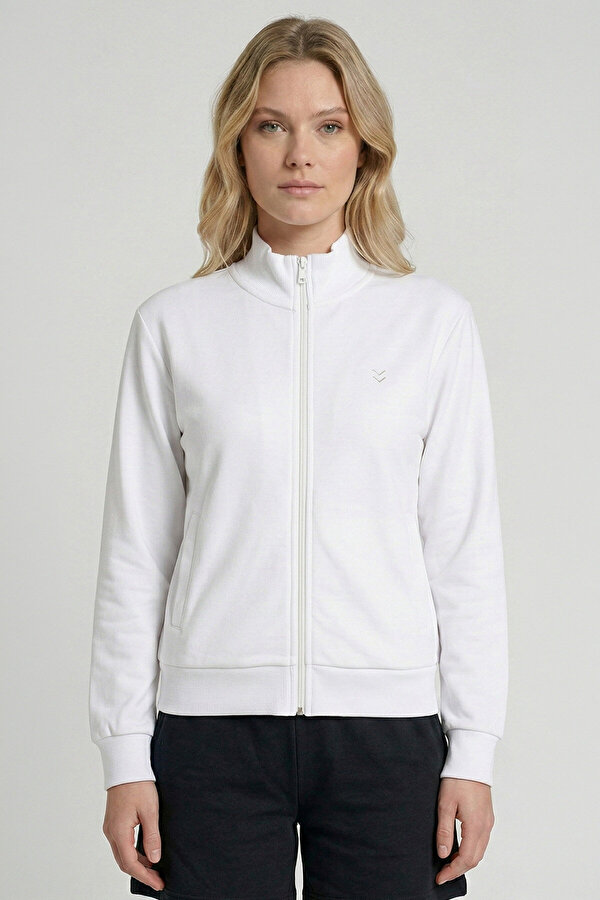 PULSE FEMALE FERMUARLI SWEATSHIRT Beyaz Kadın Fermuarlı Sweatshirt