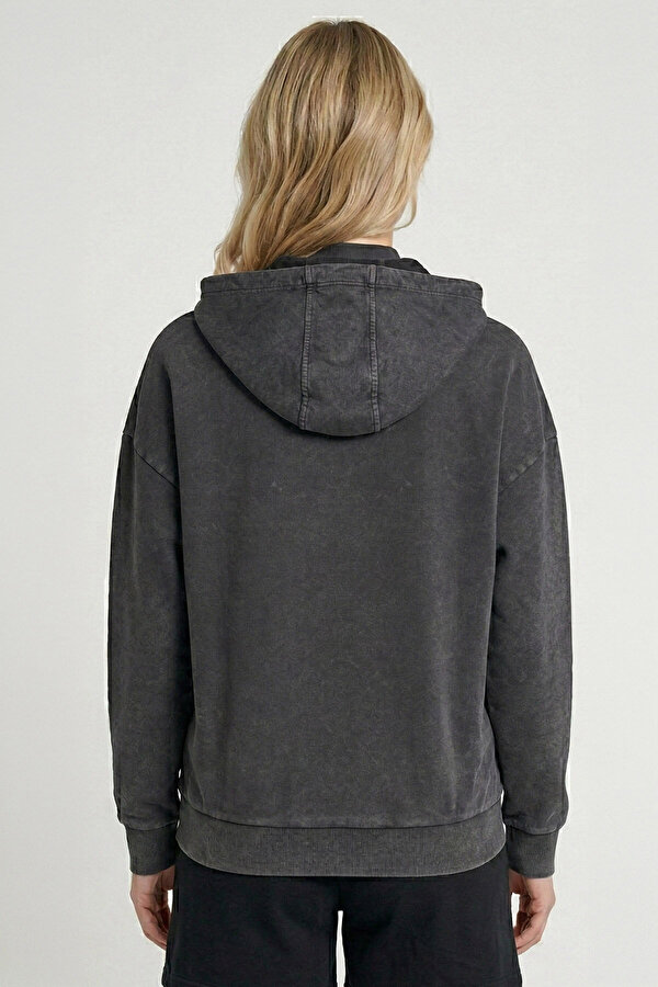 ROMERAL FERMUARLI HOODIE Siyah Kadın Fermuarlı Hoodie