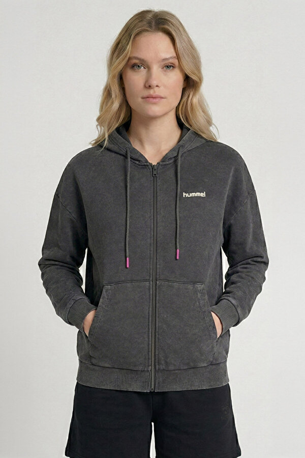 ROMERAL FERMUARLI HOODIE Siyah Kadın Fermuarlı Hoodie