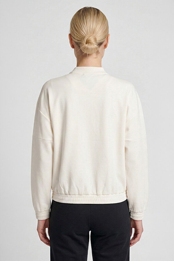 SARGENTO FERMUARLI SWEATSHIRT Ekru Kadın Fermuarlı Sweatshirt